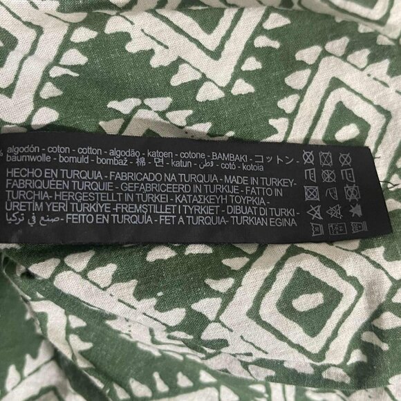 ZARA MINI CADIE GREEN PRINTED V-NECK‎ DRESS SIZE XSMALL 100% COTTON - Picture 6 of 6